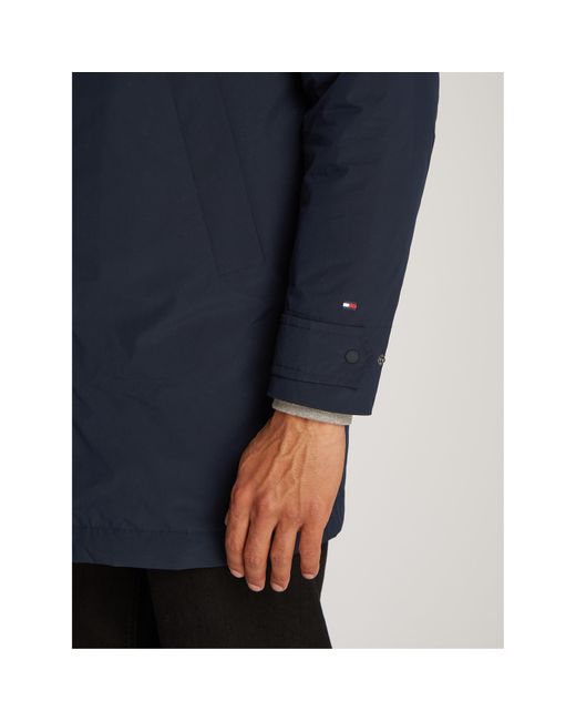 Tommy Hilfiger Blue Packable Water-Resistant Lightweight Trench Coat for men