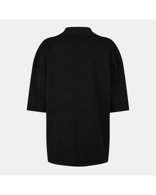 AMI Black Short Sleeve Polo Shirt