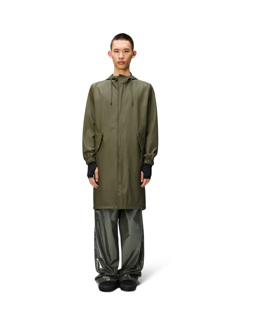 Rains Green Fishtail Waterproof Parka