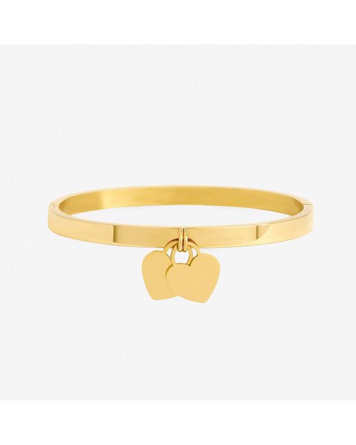 Jon Richard Metallic Waterproof Heart Charm Engraveable Bangle