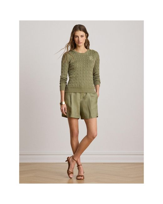 Ralph Lauren Green Cable Knit Jumper