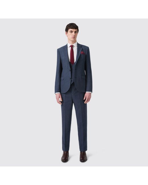 Without Prejudice Blue Wp Archer Slim Fit Donegal Trousers for men