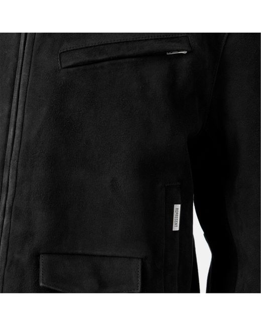Represent Black Structured Fit Bomber Jacket for men