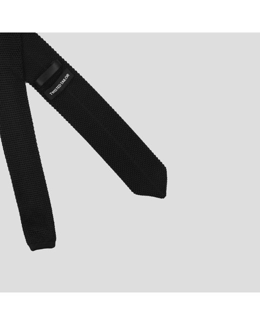 Twisted Tailor Black Jagger Knitted Tie for men