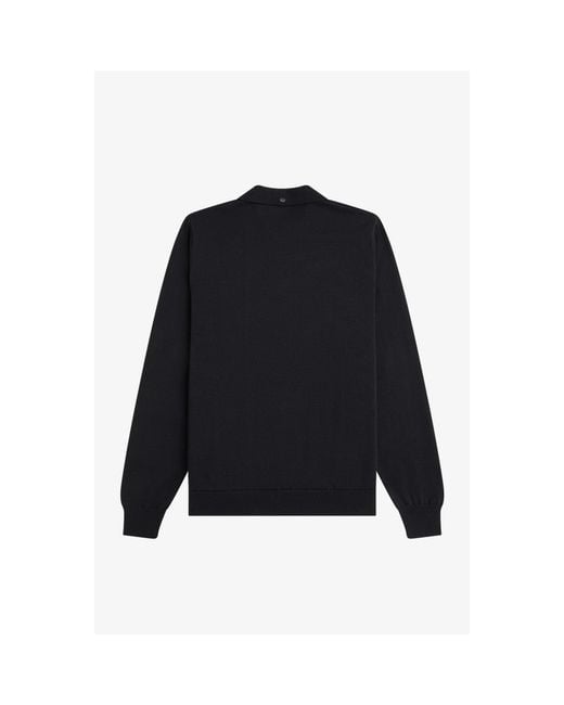 Fred Perry Blue Long Sleeve Polo Shirt for men
