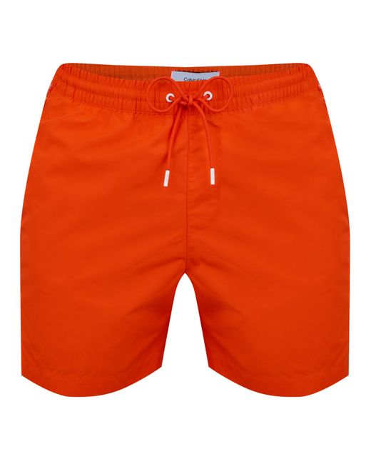 Calvin Klein Orange Medium Tape Swim Shorts for men