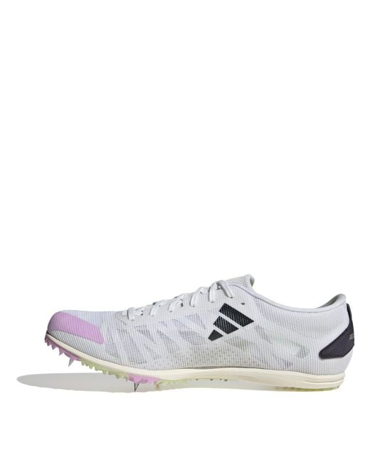Adidas White Adizero Running Spikes for men