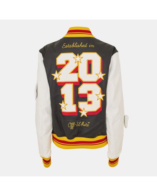 Off-White c/o Virgil Abloh Gray Varsity Jacket