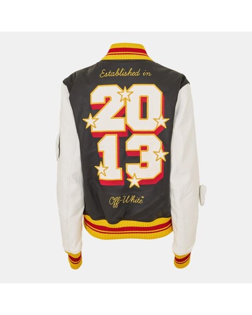 Off-White c/o Virgil Abloh Gray Varsity Jacket