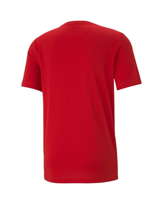 PUMA Red Active Small Logo Regular Fit T-Shirt for men