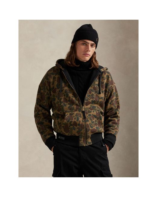 Polo Ralph Lauren Green Camo Full Zip Hoodie for men