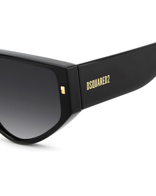 DSquared² Black Flat Top Aviator Sunglasses for men