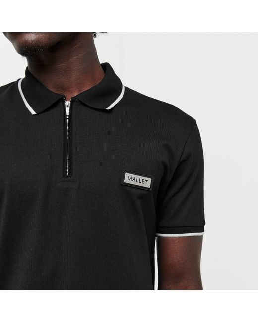 Mallet Black Breathable Soft-Touch Short Sleeve Polo Shirt for men