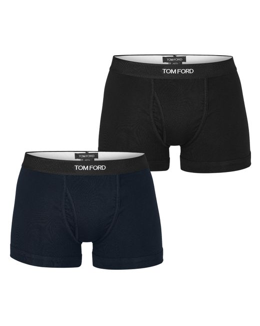 Tom Ford Black Plain Cotton Boxer Briefs, 2-Pack for men
