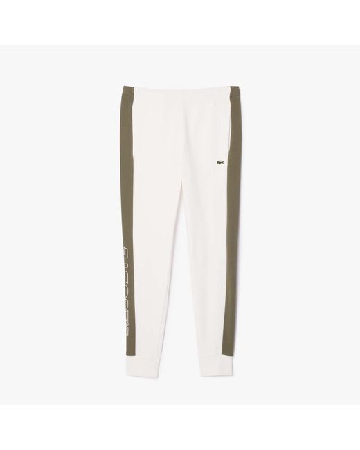 Lacoste White Colour Block Sweatpants for men