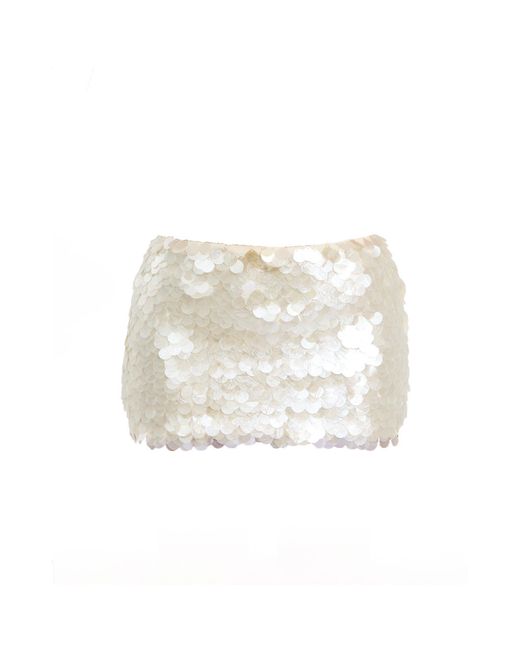 Mars the Label White Shimmi Mini Skirt