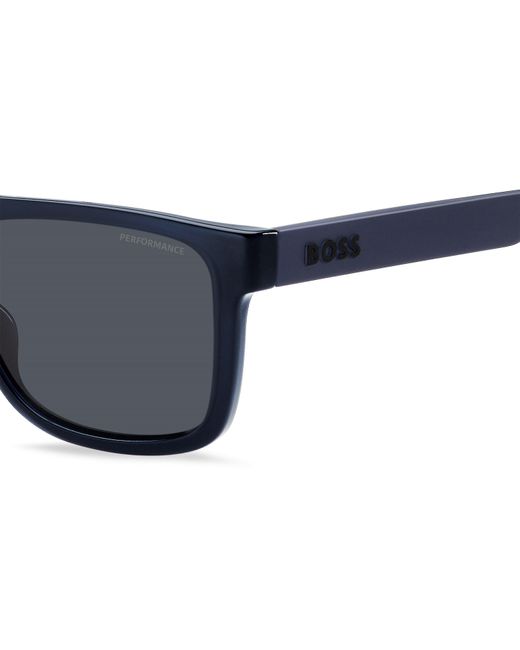 Boss Blue Round Sunglasses for men