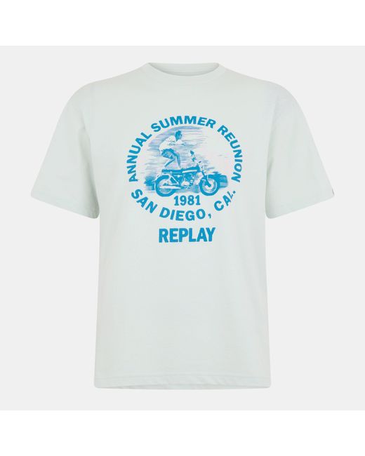 Replay Blue Moto Tricks T-Shirt for men