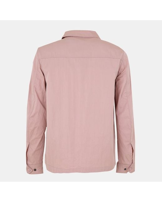Belstaff Pink Stride Zip Collar Long Sleeve Overshirt for men
