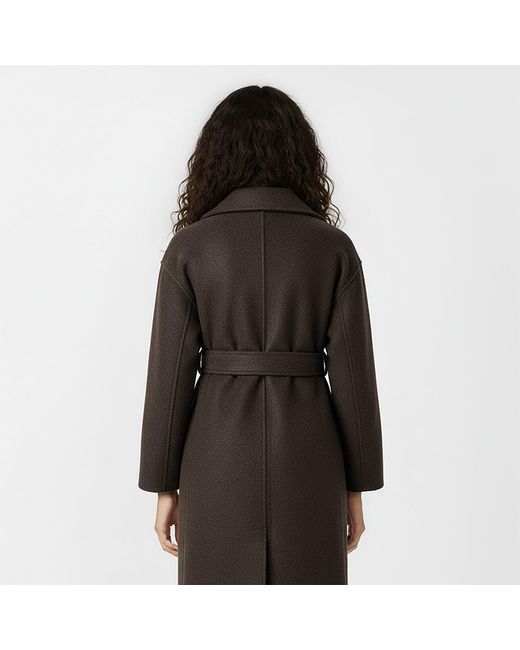 Jack Wills Black Duster Calf Length Long Sleeve Lapel Collar Button Overcoat
