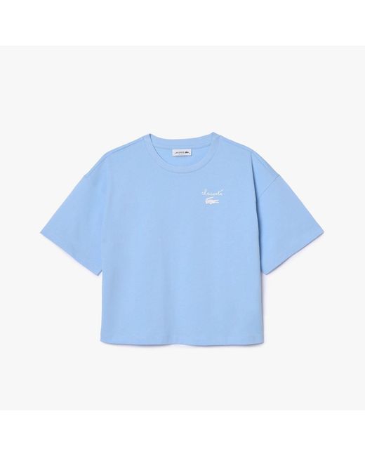 Lacoste Blue Cotton Logo T-Shirt