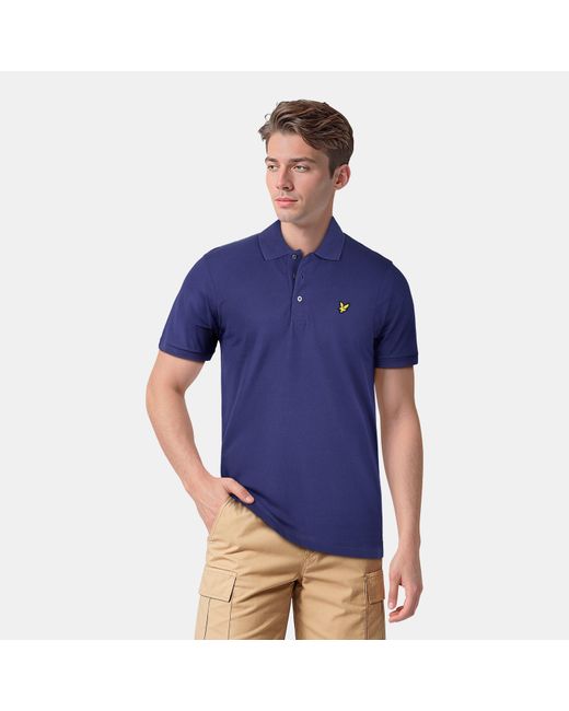 Lyle & Scott Blue Basic Short Sleeve Polo Shirt for men