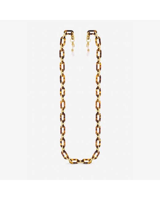 Mood Metallic Plated And Tortoise Shell Sunglasses Chain