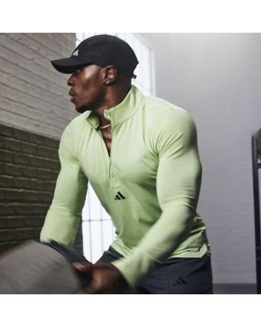 Adidas Green Quarter-Zip Track Top for men