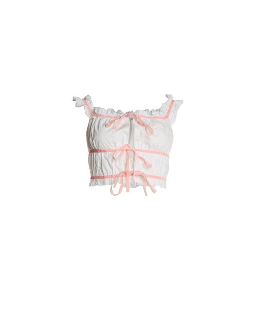 Collective The Label White Lace-Up Crop-Top