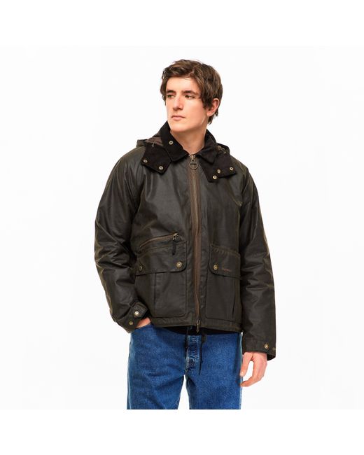Barbour Black Re Bardon Spey Re-Engineered Wax Jacket for men