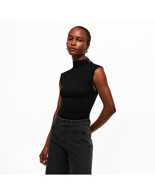 GOOD AMERICAN Black Crewneck Sweatshirt