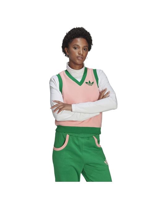 Adidas Originals Pink Adicolour 70S Sweater Vest