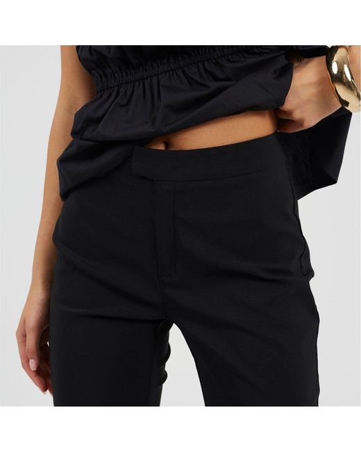 Brave Soul Black Bs Ladies Capri Trousers With Split Hem Detail