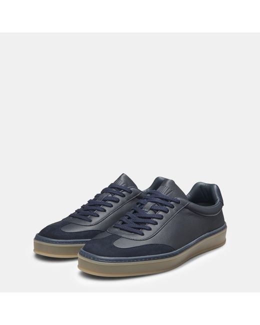 Boss Blue Zarek Suede Leather Low-Top Trainers for men