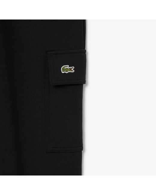 Lacoste Black Cargo Jogging Bottoms for men