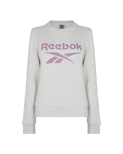 Reebok Gray Identity Logo Fleece Crew Sweatshirt