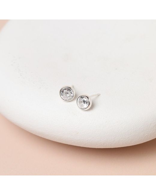 Jon Richard Metallic Sterling Plated Waterproof Bezel Studs