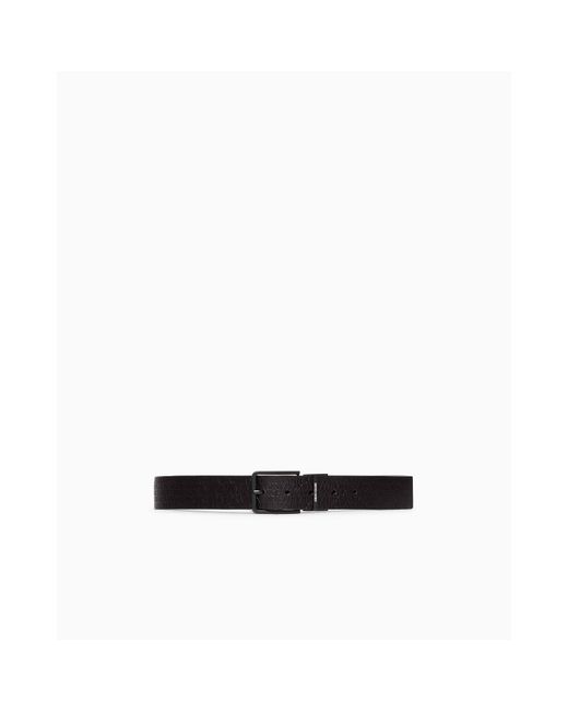 ARMANI EXCHANGE Black Tongue Leather Belt for men