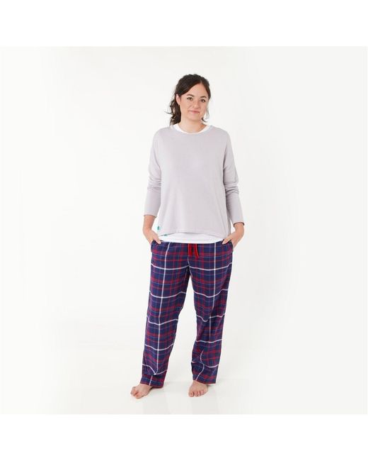 Lounge Blue Ladies Organic Brushed Cotton Lounge Trousers