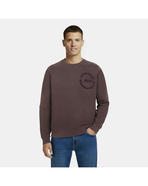 Jack Wills Brown Boucle Cotton Long Sleeve Oversized Fit Crew Sweatshirt for men