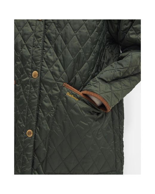 Barbour Green Liddesdale 30Th Anniversary Diamond Quilted Oversized Quilted Jacket