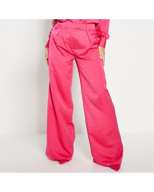 I Saw It First Pink Isawitfirst Wide Leg Tailored Trousers