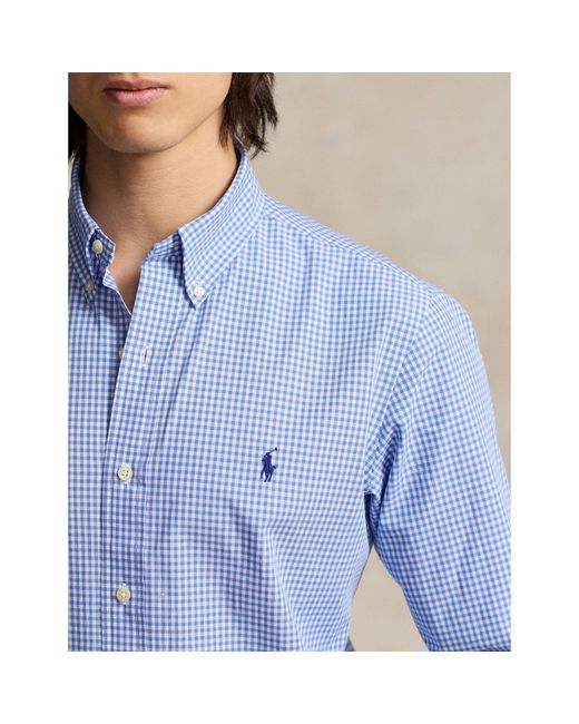 Polo Ralph Lauren Blue Gingham Poplin Slim Fit Shirt for men