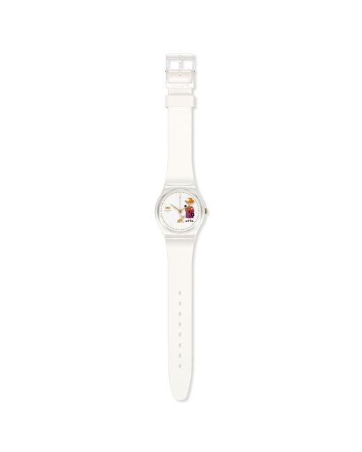 Swatch White Adults Original Analogue Quartz Watch