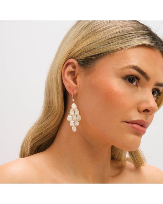 Jon Richard Metallic Plated And Cream Droplet Earrings