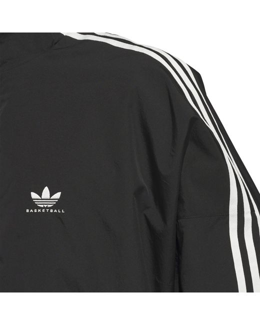 Adidas Black Three Stripes Patterned Collared Neck Shell Jacket for men