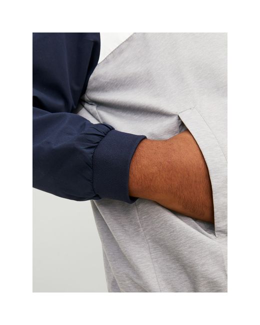 Jack & Jones Blue Hooded Bomber Plus Size for men