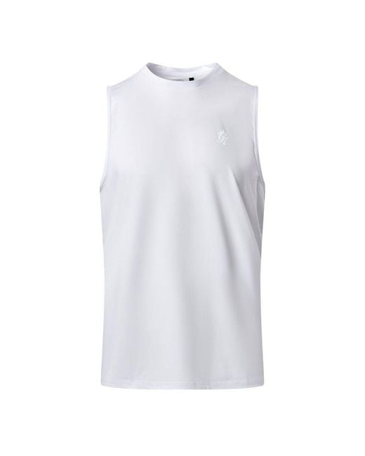 Gym King White Victory Performance Vest for men