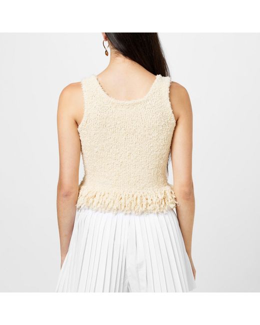 Rabanne Natural Fringe Knitted Top