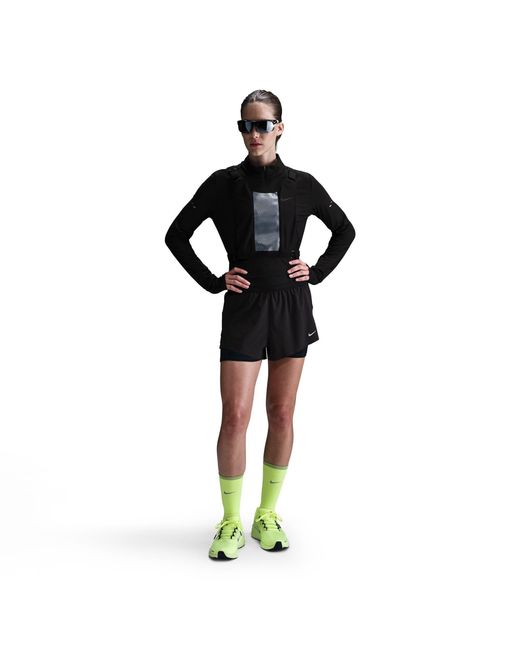 Nike Black Dri-Fit Swift Mid-Rise 3 2-In-1 Shorts